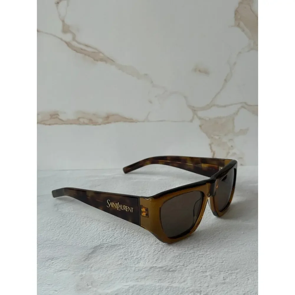 NEW Saint Laurent SL740 Brown Transparent Sunglasses
